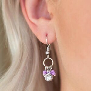 Paparazzi Jewelry Accessories - Twinkling Trinkets - Purple Earrings - Vintage